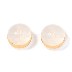 Tpeプラスチック製イヤーナット  316外科用ステンレス鋼の部品付き  ピアスバックキャッチ  半円/ドーム  18KGP本金メッキ  4x5mm&nbsp;X-KY-H004-02S-02G