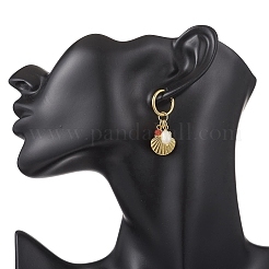 304 Stainless Steel Shell Shape Hoop Earrings&nbsp;EJEW-JE06741
