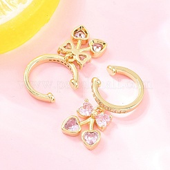 Brass Micro Pave Cubic Zirconia Cuff Earrings&nbsp;EJEW-Z164-08G-02