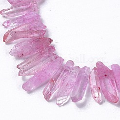 天然クラックルクォーツクリスタル染色ビーズ連売り  チップ  スミレ  13~38x3~7x4~7mm  穴：1mm  約67~70個/連  14.76~15.16''（37.5~38.5センチメートル）&nbsp;G-I345-05E