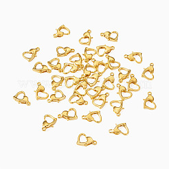 合金製カニカン  ハート  ゴールドカラー  12x8x3mm  穴：1.2mm&nbsp;FIND-TAG0001-03G