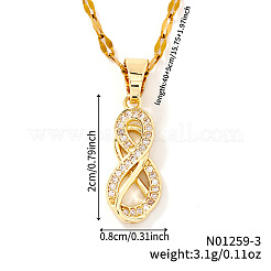 Hip-hop Style Brass Micro Pave Clear Cubic Zirconia Ribbon Pendant Necklaces&nbsp;VJ5246-2