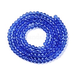 ガラスビーズ連売り  多面カット  ロンデル  藤紫色  2.9~3.3x2mm  穴：0.8mm  約135~140個/連  32~34cm&nbsp;LS-EGLA-A044-T2mm-D31
