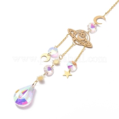 Faceted Glass Sun Catcher Pendant Decorations&nbsp;AJEW-A037-14G