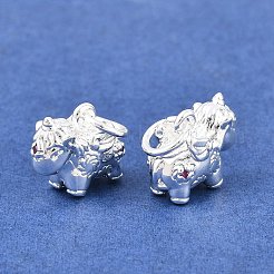 真鍮製の紫色のベルベットとラインストーンのチャーム  プリントチャーム付きユニコーン  銀  10.5x13.5x7mm  穴：4mm&nbsp;KK-L274-08S