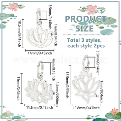 6Pcs 3 Styles 925 Sterling Silver Charms&nbsp;STER-PH0002-86