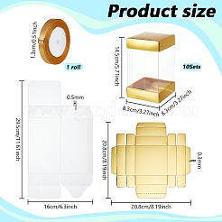 10Pcs Rectangle Clear Plastic Gift Packing Boxes with Paper Top and Bottom&nbsp;CON-WH0099-96B