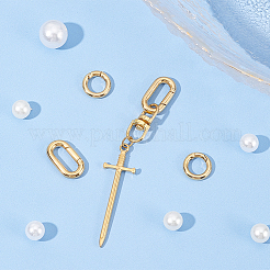 4Pcs 2 Styles Ion Plating(IP) 304 Stainless Steel Spring Gate Rings&nbsp;STAS-UN0050-05