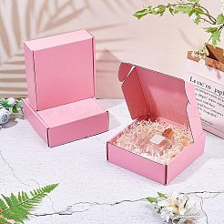 紙箱  テイクアウト容器  ギフト梱包箱  長方形  パールピンク  15x15x5cm&nbsp;LS-CON-WH0072-78