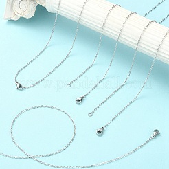 304ステンレススチールアズキチェーンネックレス10個セット、男性用、女性用  ステンレス鋼色  17.7インチ（44.9cm）&nbsp;NJEW-YW0001-06