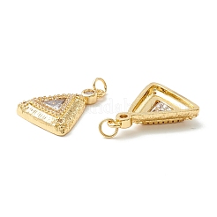 Rack Plating Brass Micro Pave Clear Cubic Zirconia Pendants&nbsp;KK-D073-22G