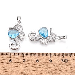 Brass Micro Pave Cubic Zirconia Pendants&nbsp;KK-T080-76P