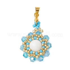 3Pcs 3 Colors Natural Mashan Jade(Dyed & Heated) Pendants&nbsp;PALLOY-MZ00253
