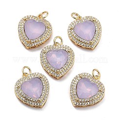 Eco-Friendly Brass Micro Pave Cubic Zirconia Pendants&nbsp;ZIRC-H122-03G-01
