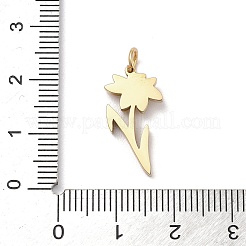 304ステンレスペンダント  エナメルと丸カン付き  花のチャーム  ゴールドカラー  ホワイト  20x10.5x2mm  穴：3mm&nbsp;STAS-F306-01G-04