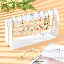 有機ガラスブレスレットディスプレイ  アクリルと  ホワイト  20.2x6x12cm&nbsp;BDIS-N004-01
