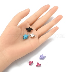 5 セット 5 色スター合金マグネットクラスプ  ペンダント・ネックレス製作用  ミックスカラー  11x16x6mm  穴：1.5mm  1セット/色&nbsp;PALLOY-YW0001-29