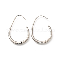 ティアドロップブラスダングルピアス  カドミウムフリー＆鉛フリー  長持ちメッキ  プラチナ  41x29x3mm&nbsp;EJEW-R018-01P