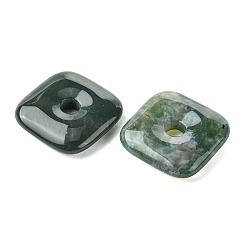 天然苔瑪瑙のペンダント  スクエアチャーム  30x30x8mm  穴：6.5mm&nbsp;GG-D003-B02-07