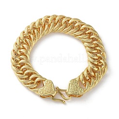 Brass Cuban Chain Bracelets for Women Men&nbsp;BJEW-R016-01G-02