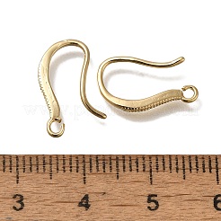 真鍮のピアスフック  カドミウムフリー＆鉛フリー  24KGP本金メッキ  15x9x2mm  穴：1.4mm  ピン：0.8mm&nbsp;KK-H502-17G