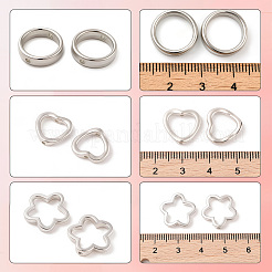 180個 3スタイル CCB プラスチックビーズフレーム  プラチナ  13~16x14~16x3~3.5mm  穴：1.4~1.6mm  60個/スタイル&nbsp;CCB-SP0001-08P