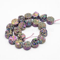 Electroplated Natural Druzy Quartz Crystal Bead Strands&nbsp;G-G889-05