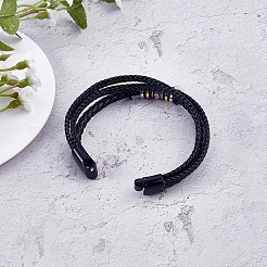 Word Love You Forever Leather Braided Triple Layer Multi-strand Bracelet&nbsp;JB751A