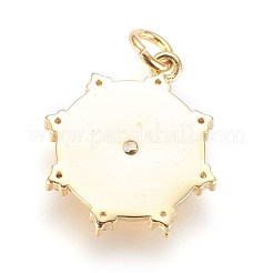 Brass Micro Pave Cubic Zirconia Pendants&nbsp;ZIRC-G150-10G