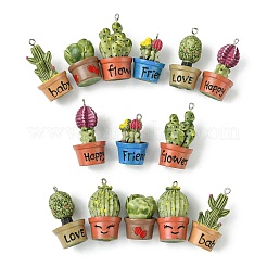 14Pcs 7 Styles Resin Plant Pendants&nbsp;RESI-CJ0003-84