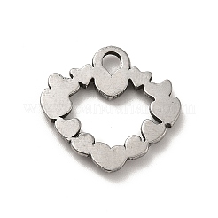 変色しない304ステンレススチールペンダント  ハート  ステンレス鋼色  20x21x2.5mm  穴：2.7mm&nbsp;STAS-I694-25P