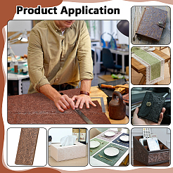 花柄PVCレザー生地  DIYクラフト用品  サドルブラウン  1370x1mm&nbsp;DIY-NB0015-59B