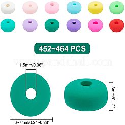 4連売り4色手作りポリマークレイビーズ連売り  ジュエリー工芸用品のDIY用  フラットラウンド  ミックスカラー  6~7x3mm  穴：1.5mm  約113~116個/連  15.55インチ〜16.14インチ（39.5~41cm）  1本/色&nbsp;CLAY-PH0001-55