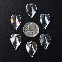 透明なアクリルビーズ  ABカラー  花びら  淡緑色  21x14x1mm  穴：2mm  約2300個/500g&nbsp;MACR-S373-103-C04