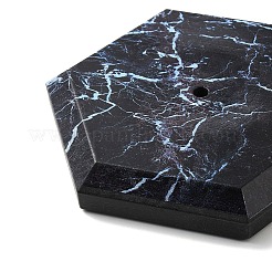 アイアンジュエリーディスプレイスタンド  大理石プリント六角プラスチックベースジュエリーオーガナイザーホルダー  ネックレス  ブレスレットディスプレイ  インテリアオーナメントパーツ  ゴールドカラー  完成品：9.1x17x34.5cm&nbsp;LS-ODIS-F001-07G
