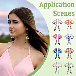 DIY Brass & Epoxy Resin Butterfly Wing Dangle Earring Jewelry Kits&nbsp;DIY-TA0010-65B