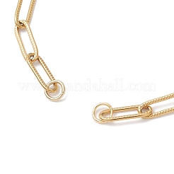 4mm 304ステンレススチールペーパークリップチェーンブレスレットの作り方  ゴールドカラー  6-1/4インチ（16cm）&nbsp;AJEW-JB01431