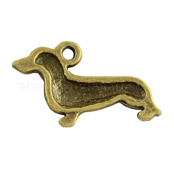 Tibetan Style Alloy Sausage Dog/Dachshund Pendants&nbsp;X-TIBEP-2547-AB-FF