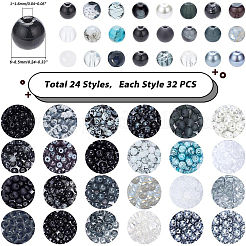 768Pcs 24 Style Glass Beads&nbsp;DIY-PH0010-71