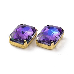 Rectangle Octagon Shape Sew on Glass Rhinestone&nbsp;DIY-E062-01G-05