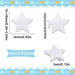 2 連売り天然淡水貝ビーズ 連売り  五芒  貝殻色  14x15~16x3mm  穴：0.8mm  約31個/連  14.96インチ（38cm）&nbsp;SHEL-SC0001-36A