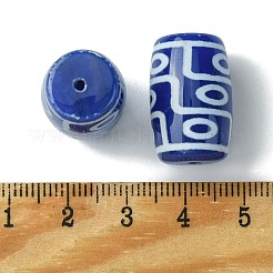 チベット風ジービーズ  青い天然瑪瑙ビーズ  染め＆加熱  オーバル  片目  9mm  穴：22x14mm&nbsp;G-C102-05E
