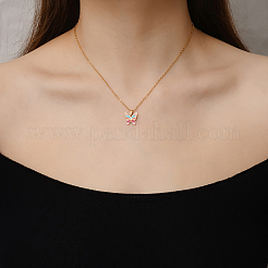 Bohemian Stainless Steel Enamel Colorful Butterfly Pendant Necklaces for Women&nbsp;QL5558-1