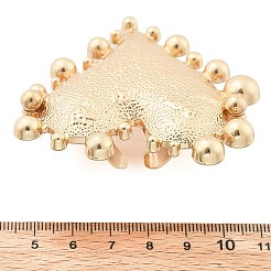 ハート合金オープンカフリング  女性用ステートメントリング  ゴールドカラー  ハート：70x62mm  内径：17.4mm&nbsp;RJEW-A057-01G