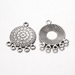 Tibetan Style Flat Round Chandelier Components&nbsp;X-EA361Y-NF