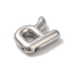 変色しない304ステンレススチールペンダント  レターチャーム  文字r  20x16x5mm  穴：2.5x2mm&nbsp;STAS-Z063-01P-R