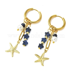 Star 304 Stainless Steel Hoop Earrings&nbsp;EJEW-JE07005-01