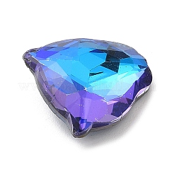 ガラスラインストーンカボション  尖ったバック＆バックメッキ  ヒョウのヘッド  ミックスカラー  12x12x5mm&nbsp;GLAA-B012-74