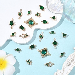 11Pcs 11 Styles Transparent Glass Links/Connectors&nbsp;GLAA-YW0005-55