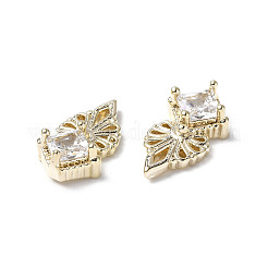 Brass Micro Pave Clear Cubic Zirconia Cabochons&nbsp;KK-A174-09G